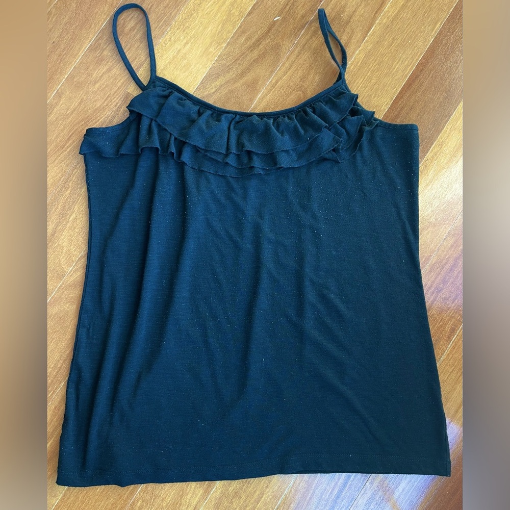 Women Camisole Black Ruffle Tank Tops Cami
ANN TAYLOR LOFT Size XL